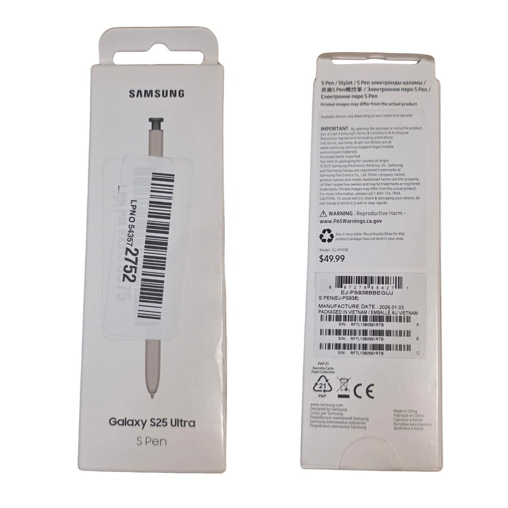 Genuine Samsung Galaxy S25 Ultra S Pen Stylus Air Command Black EJ-PS938BBEGUJ